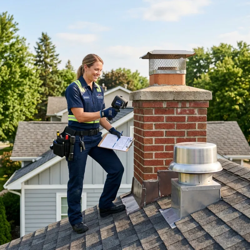Technician inspecting a Broadmeadows roof cavity and ductwork for a dead bird
